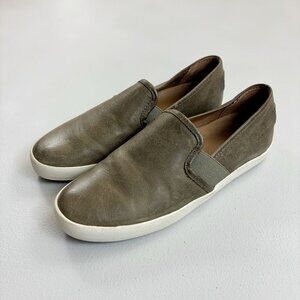 THE FRYE COMPANY Dylan Slip On Sneaker SZ 9M Leather Loafer Ash Brown